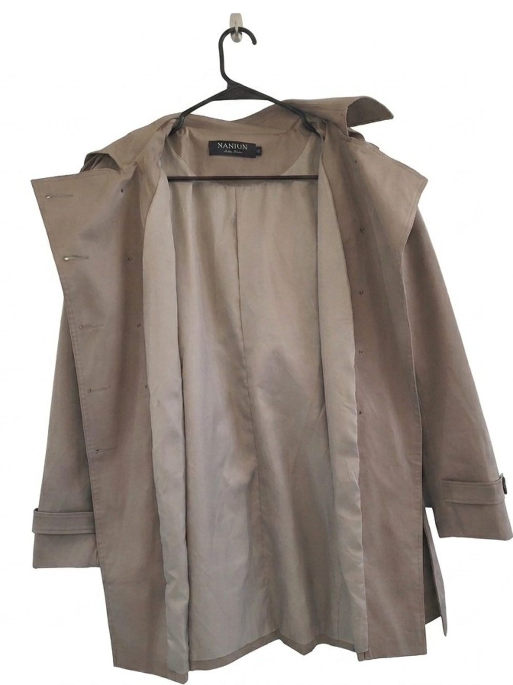 Classic Double-Breasted Taupe Trench Coat by Halogen - Picture 3 of 11